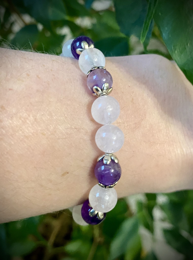 Bracelet Quartz Rose et Améthyste
