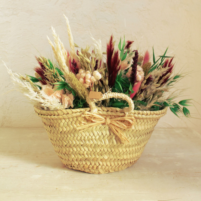 4 - CAPAZO- CL438 Capazo PEQUEÑO hierbas silvestres. 28X40X20cm