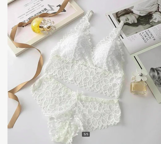 Sexy lingerie sets BH en Slip met naadloze draad en spandex kleur wit