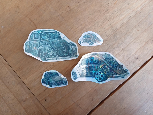 Lot de 4 stickers voitures anciennes