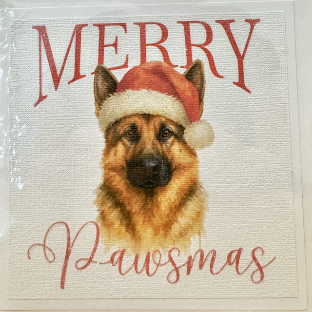 German Shepherd Pawsmas Card