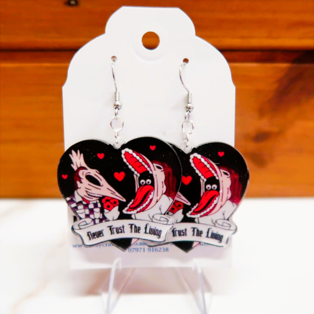 Never Trust the Living Heart Earrings