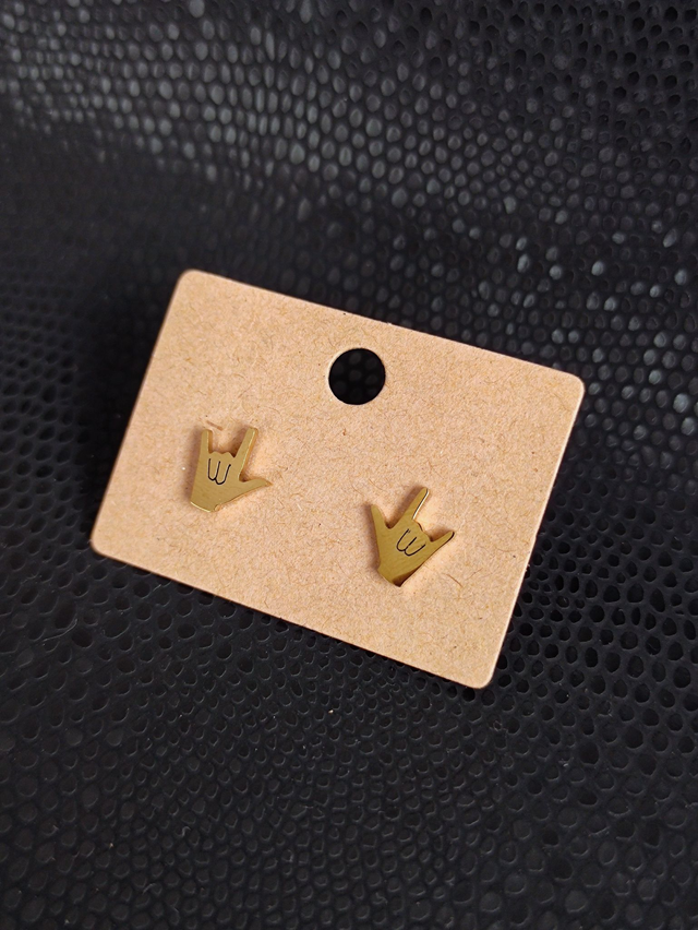 Edelstahl Ohrstecker | Teufelshörner | Gold  