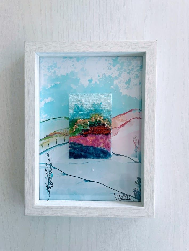 Landschap paneel op fresco - Mountain View - A4