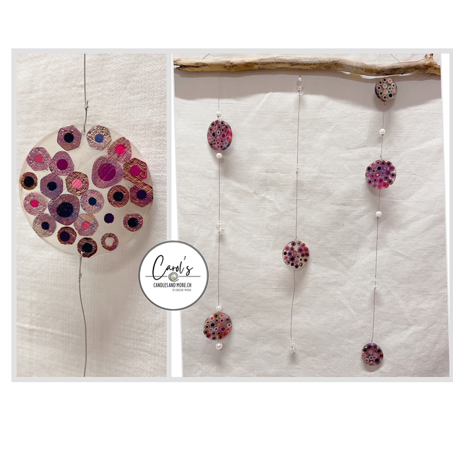 Anhänger Deko Quer "Farbenfroh" Violett-Töne