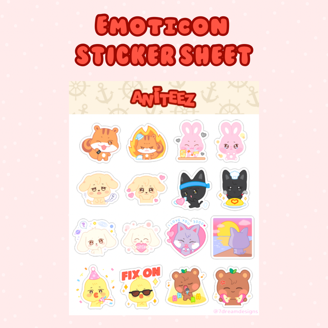ANITEEZ Emoticon Sticker Sheet