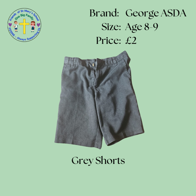 Grey Shorts - George - Age 8-9