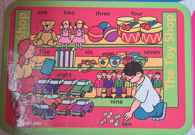 Janet and John vintage Star Kids educational jigsaw numbers