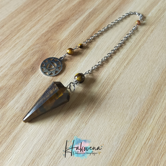 Pendule Œil de tigre Chakra Plexus Solaire - 0091PD