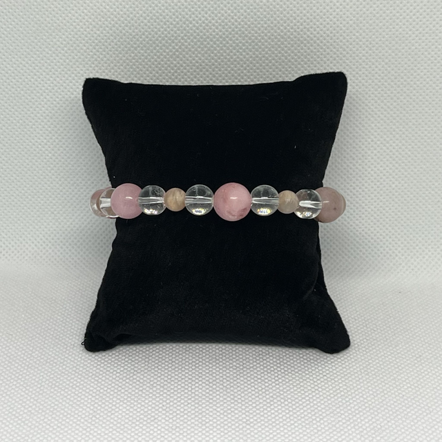 Bracelet en perles de verres transparents - Pierres naturelles - Pierres de soleils