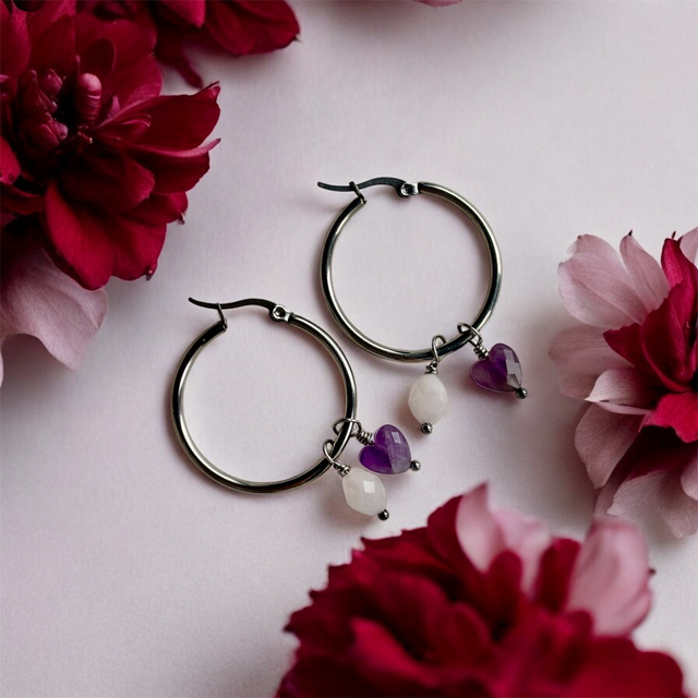 Walentynkowe kolczyki srebrne