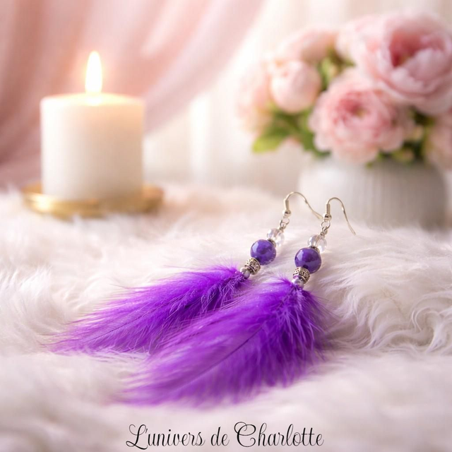 Boucles d'oreilles "Améthyste" BO-001