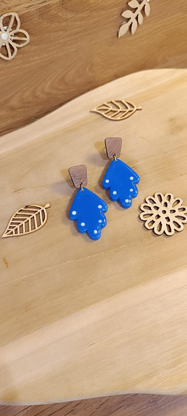 Boucles d&#039;oreilles - Feuilles Santorin 