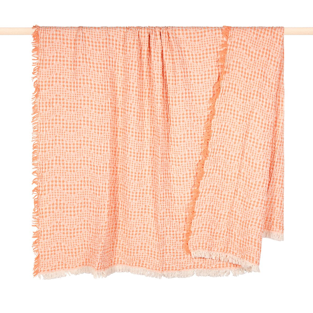 WAFFLE coral Wolldecke 130x170 cm