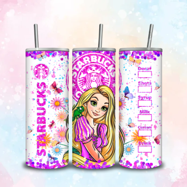 Tumbler Starbuck Paillettes Raiponce