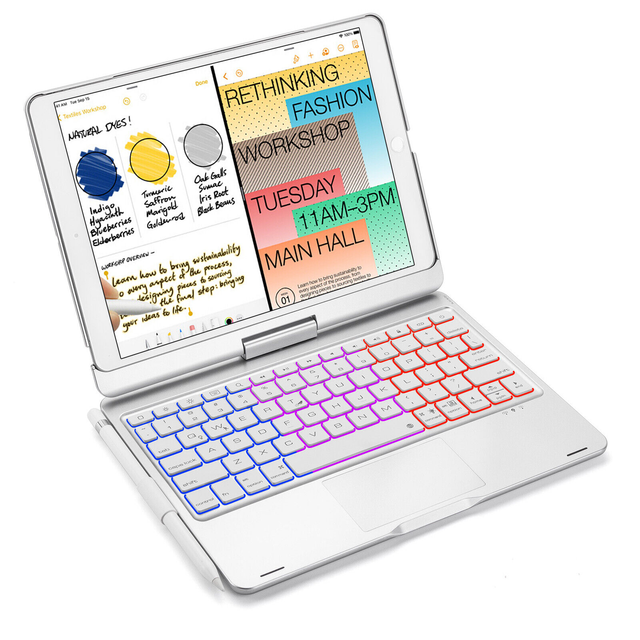 For iPad 9th 8th 7th Gen 2021 Air 3 Backlit Touchpad Keyboard Case Folio Cover Backlight