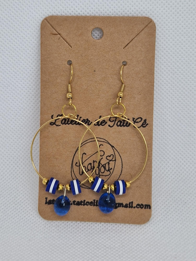 Créoles dorées et bleues