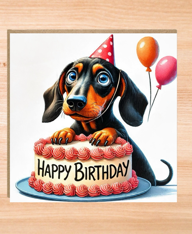 Dachshund Dog Birthday Card