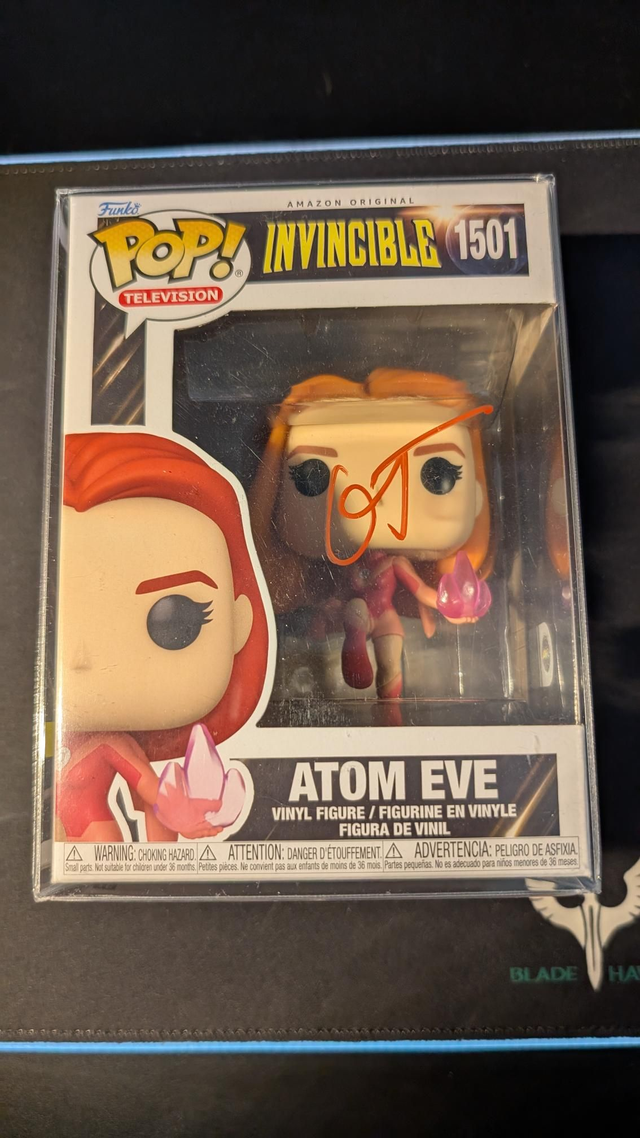 Funko Pop Invincible Atom Eve 1501 Signed By Gillian Jacobs with SWAU Authentication 