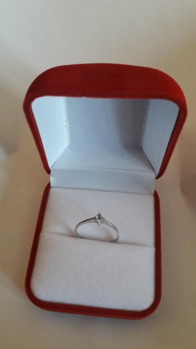 Bague aigue marine, argent 925.