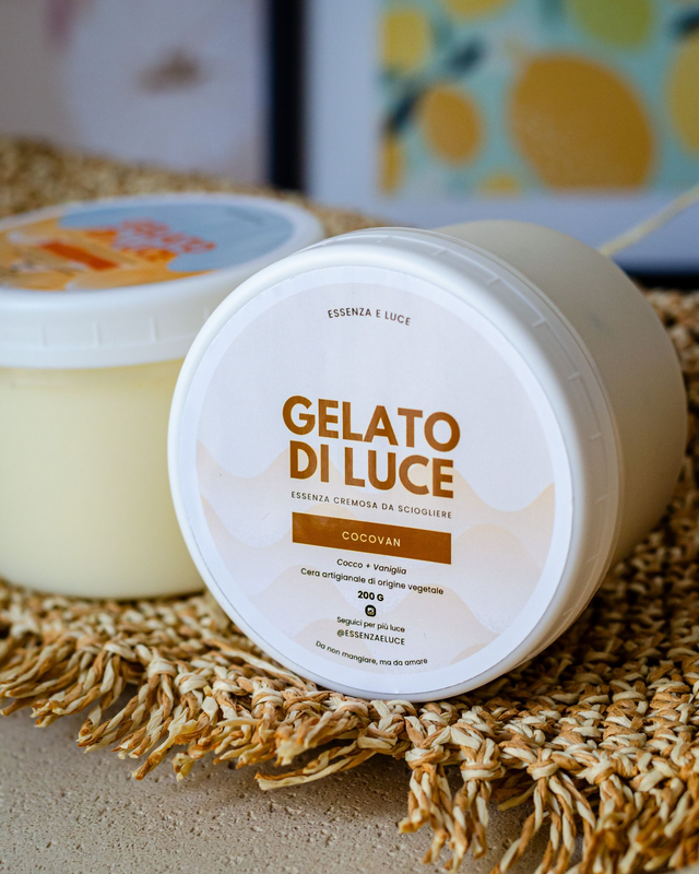 Gelato di Luce – Cera Profumata Scoopable 200g | Cocolada & Cocovan | Wax Melt Artigianale e Candela Cremosa
