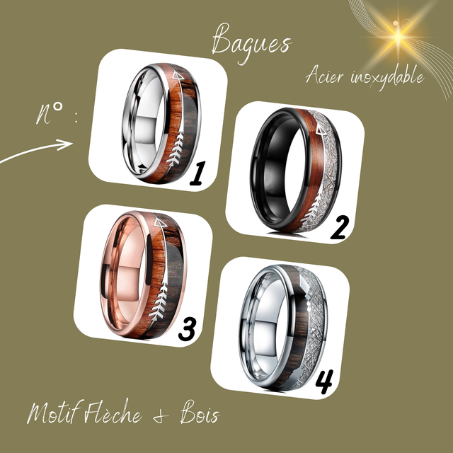 Bague motif Flèche &amp; Bois