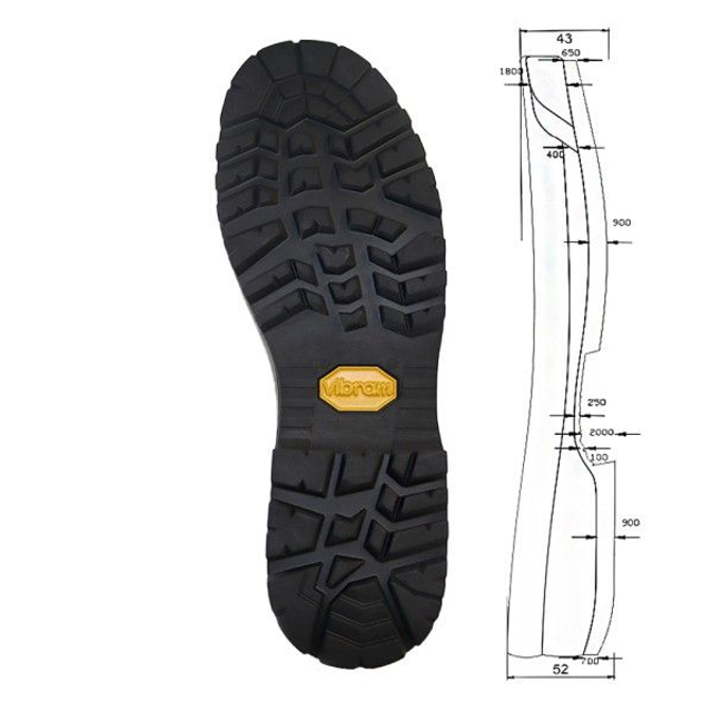 Vibram 1202 Foura Sole Unit. The most widely sold Vibram rubber trekking sole.
