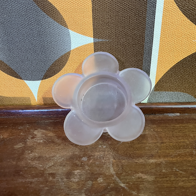 Bougeoir fleur marguerite blanc 