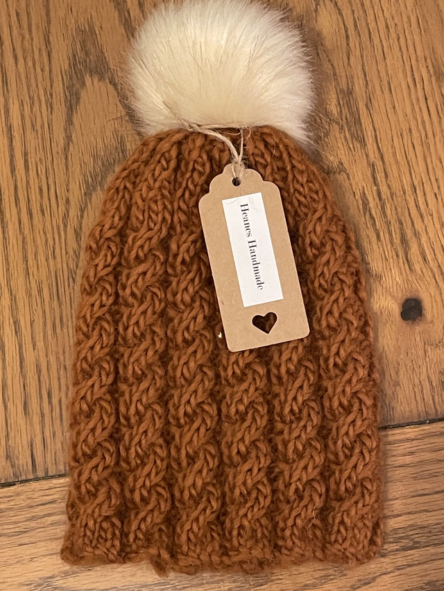 Cabled Beanie Hand knitted Hat