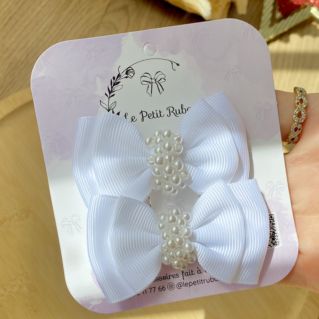 Paire de barrettes brodées de perles ✨