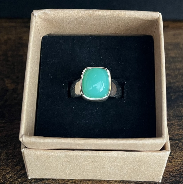 Bague en argent et Chrysoprase - Taille 54