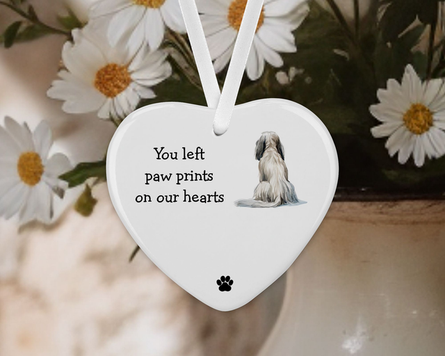 "Afghan Hound"  Personalised Pet Memorial Ceramic Heart   