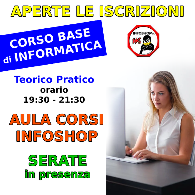 Corso BASE di Informatica - Aula Corsi INFOSHOP SRL -