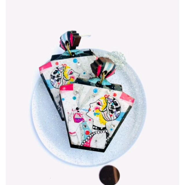 Art Deco Perfume Bottle Earrings
