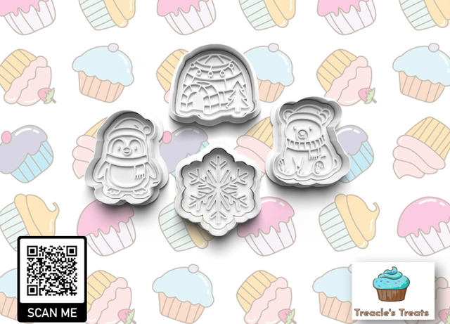 Christmas North Pole Theme Fondant/cookie stamps with cutters