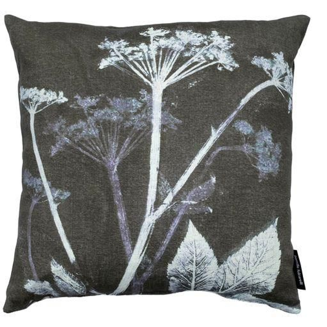 BotanikKissen mit Giersch-Motiv in dunkelblau