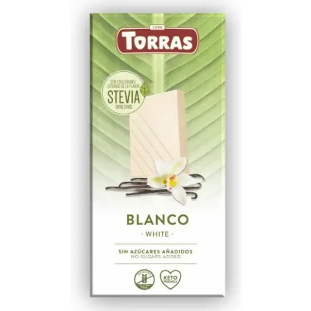 Chocolate blanco con stevia