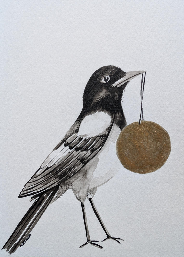 'Magpie & Bauble' Card