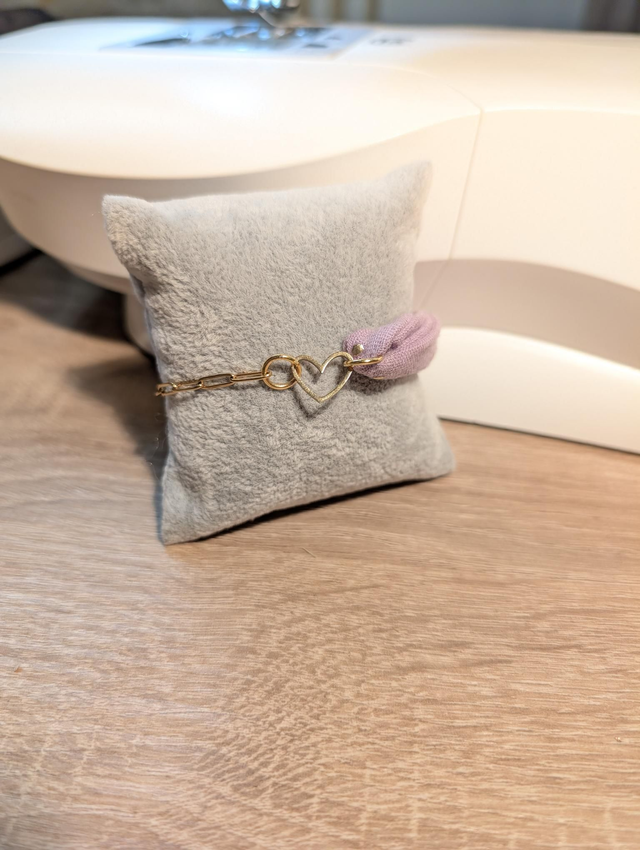 Bracelet coeur bi matière 