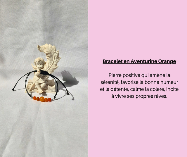 186- Bracelet réglable en Aenturine Orange
