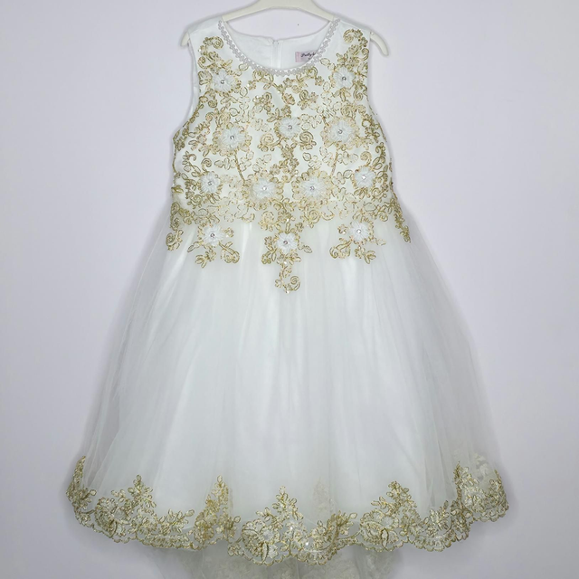 Robe de princesse broderie - Blanc &amp; Doré