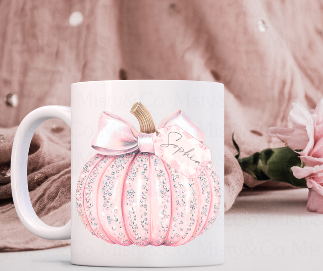 Glittered Pumpkin mugs