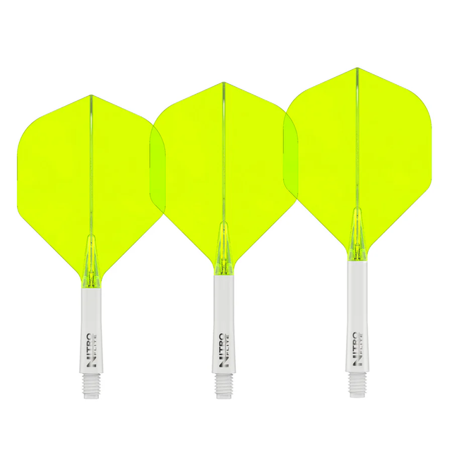 Nitro Flite Integrated Flight &amp; Shaft White &amp; Yellow No2