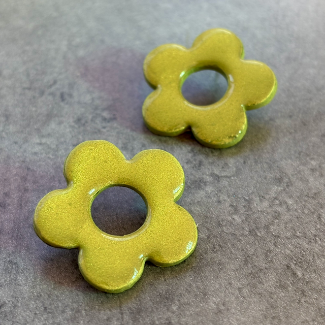 BIG FLOWER - kaki gold