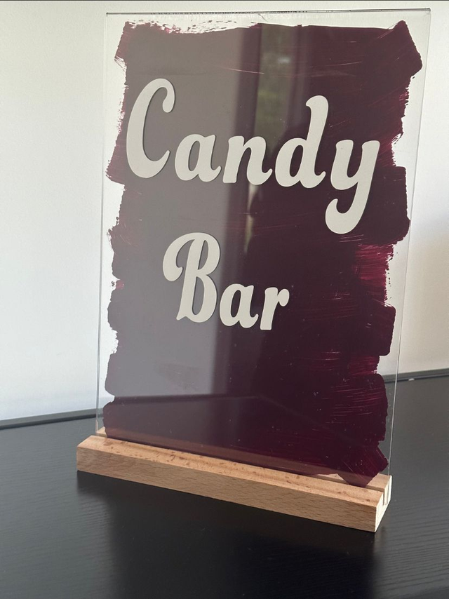 Panneau Plexi Mariage- Baptême- Anniversaire avec support 29x21cm