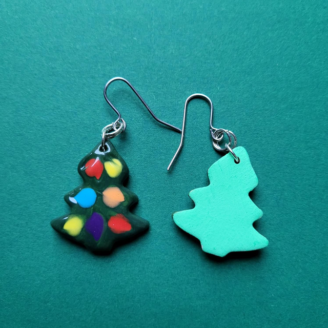 Christmas Tree Drop Earrings