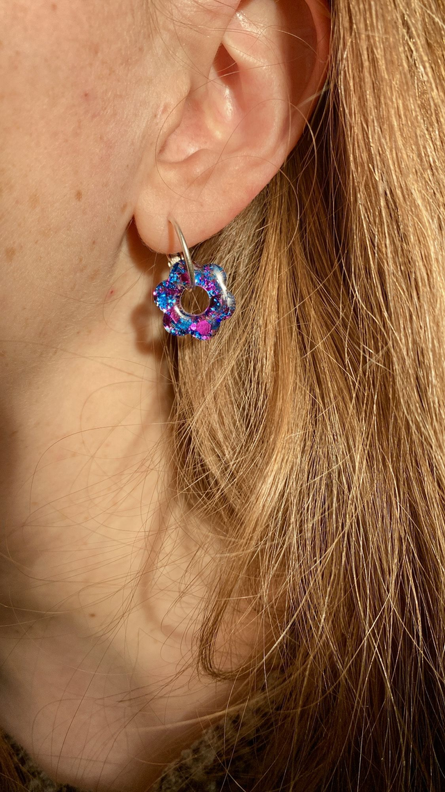 Créoles fleurs - galaxy spark