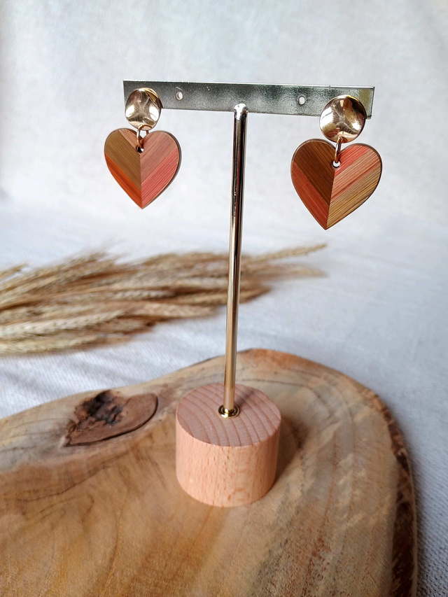 Boucles d'oreilles COEUR Bois