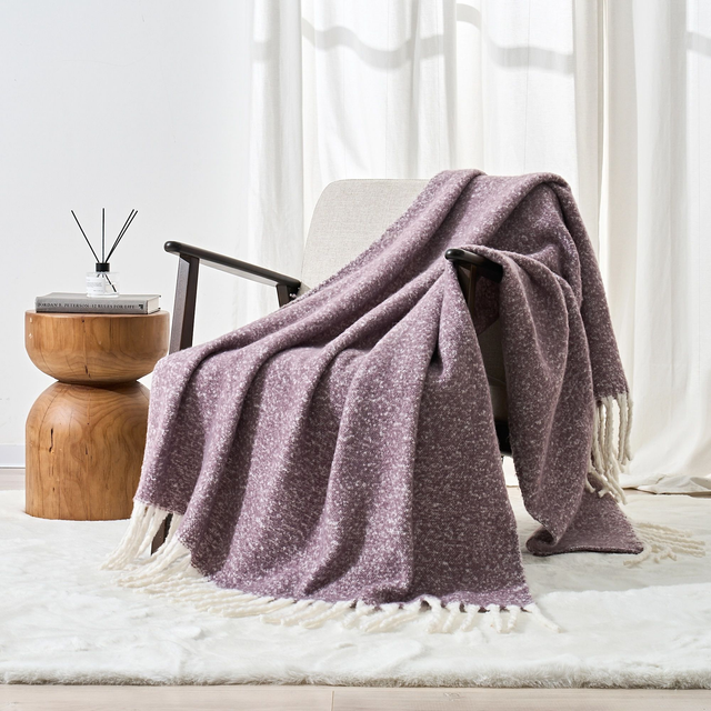 Aisling Faux Mohair Throw - Soft, Stylish Fringed Blanket