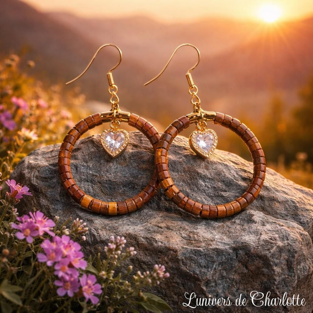 Boucles d'oreilles "Jaspe mokaïte" BO-184
